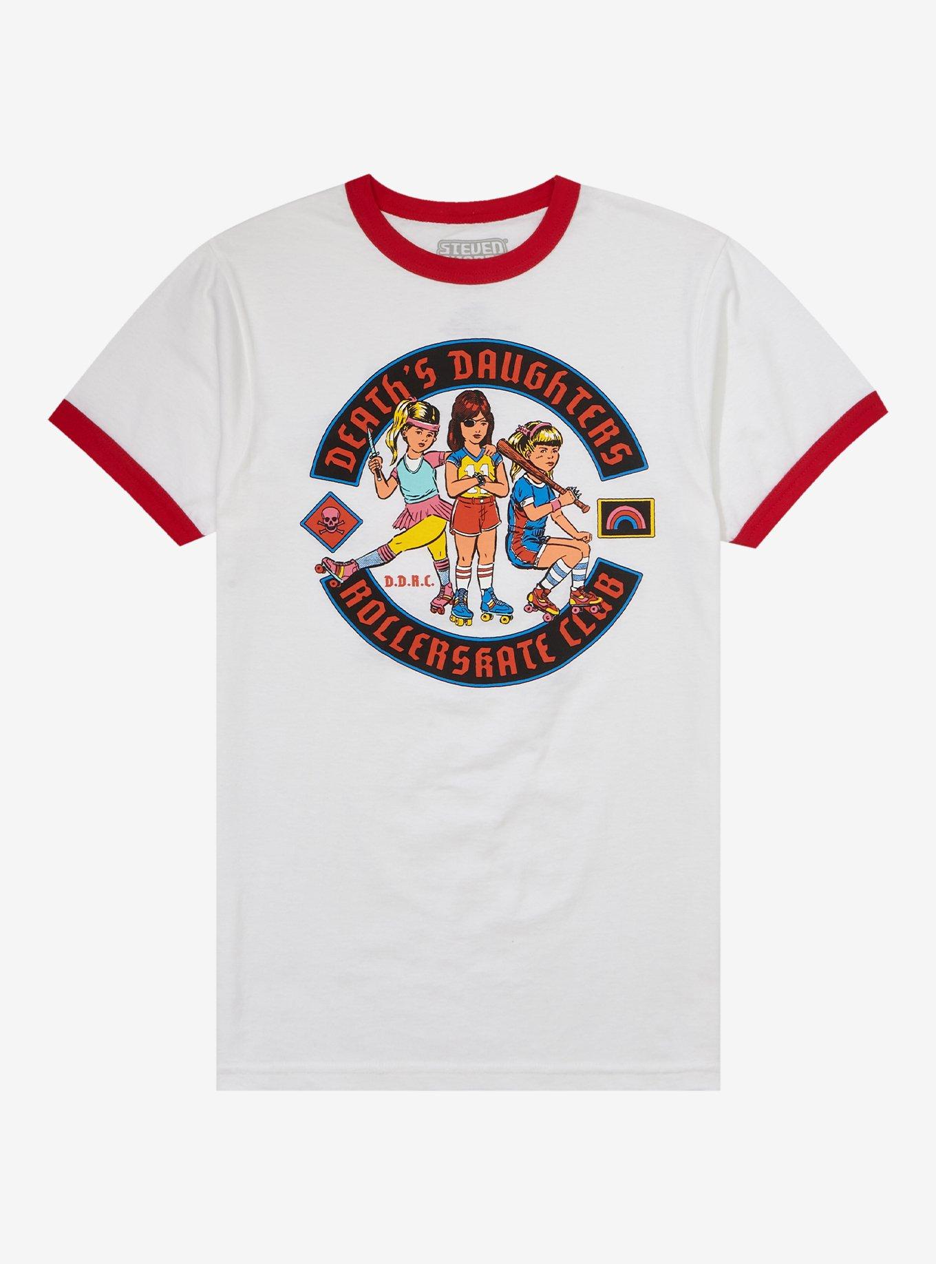 Death's Daughters Rollerskate Club Ringer T-Shirt By Steven Rhodes, MULTI, hi-res