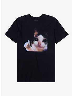 Crying Cat Thumbs Up Meme Boyfriend Fit Girls T-Shirt, , hi-res