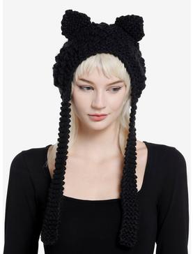 Black Cat Knit Bonnet, , hi-res