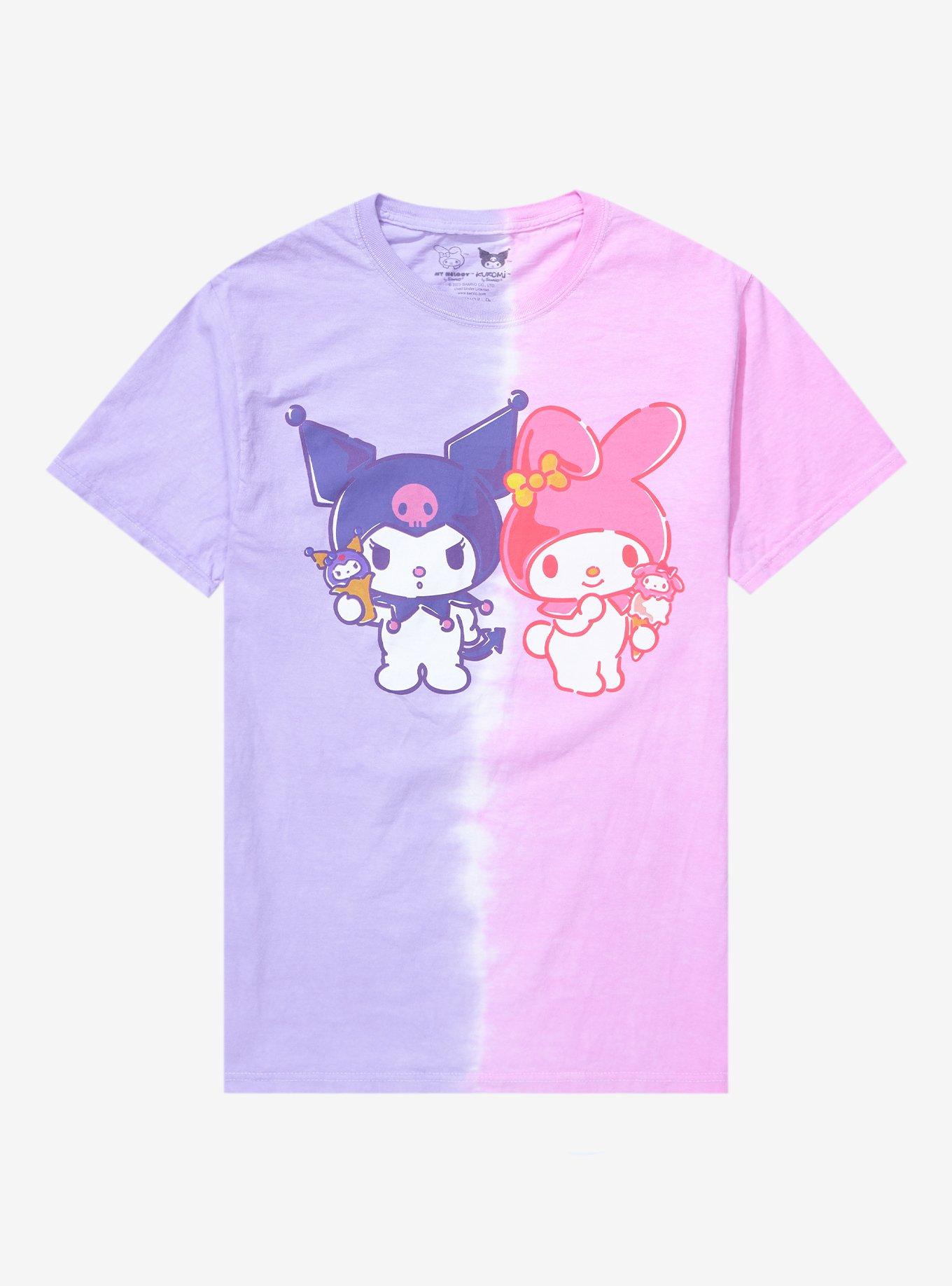 My Melody & Kuromi Split Wash Boyfriend Fit Girls T-Shirt