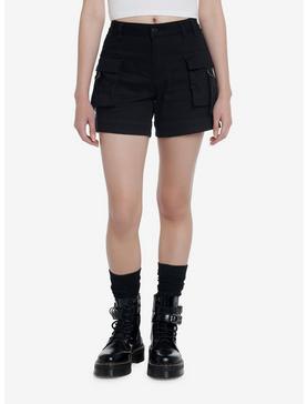 Black Cargo Carpenter Shorts, , hi-res