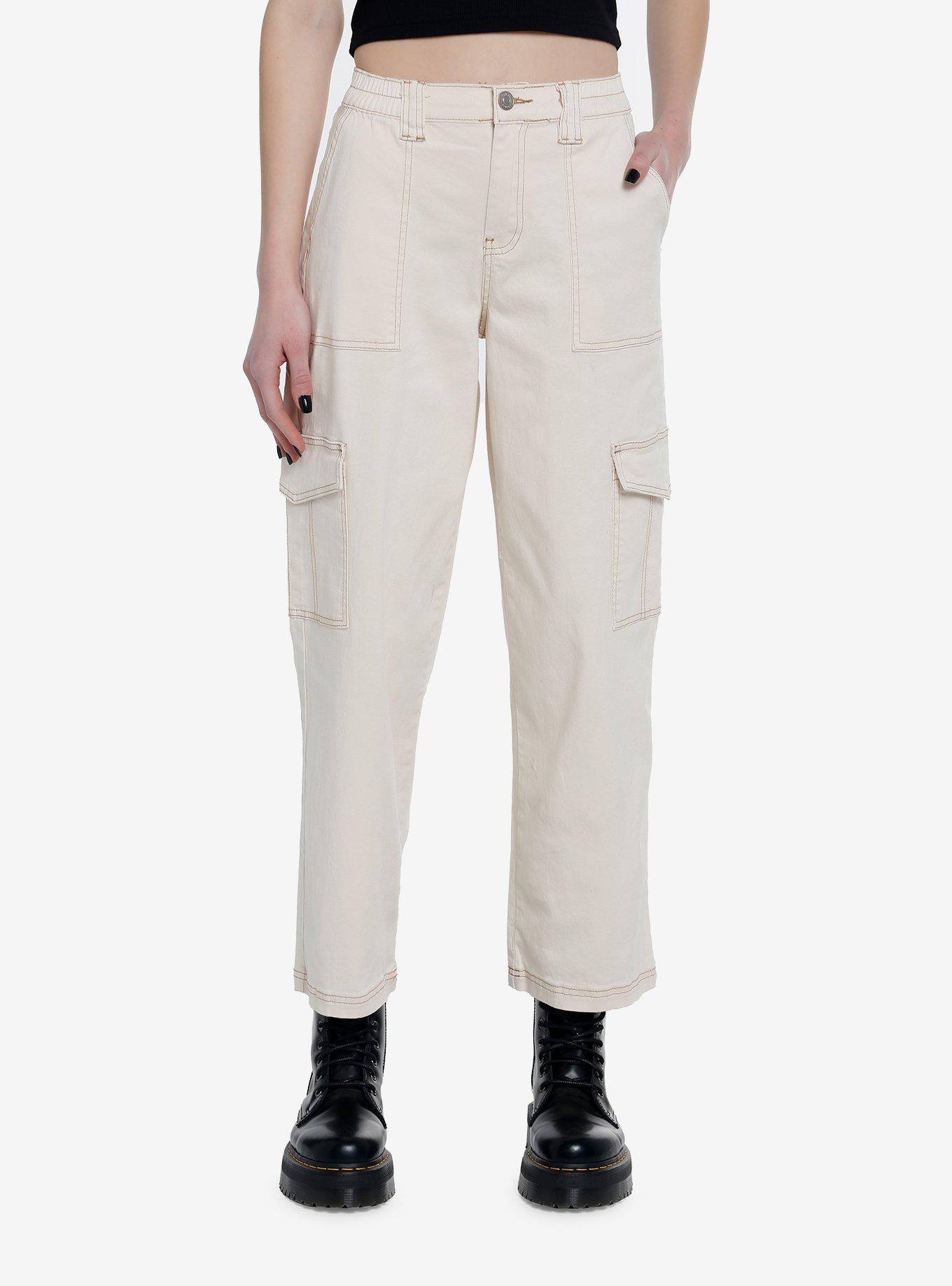 ★韓国人気★ESSU★PREMIUM DYEING CARPENTER PANTS Ecru Skater Carpenter Pants | Hot Topic