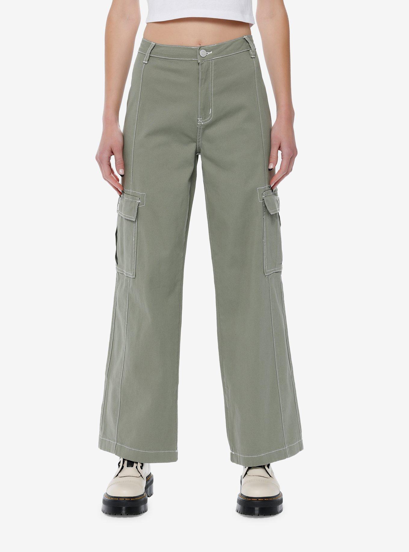 Green Cargo Skater Pants, OLIVE, hi-res