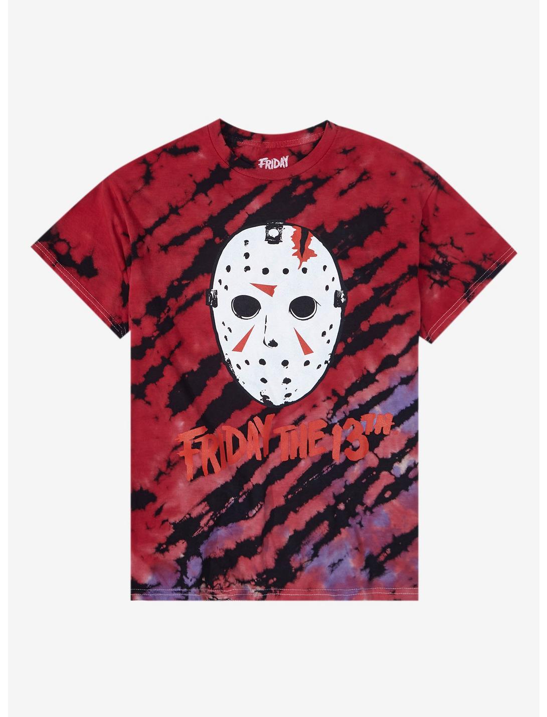 Friday The 13th Jason Mask Tie Dye Boyfriend Fit Girls T-Shirt, MULTI, hi-res