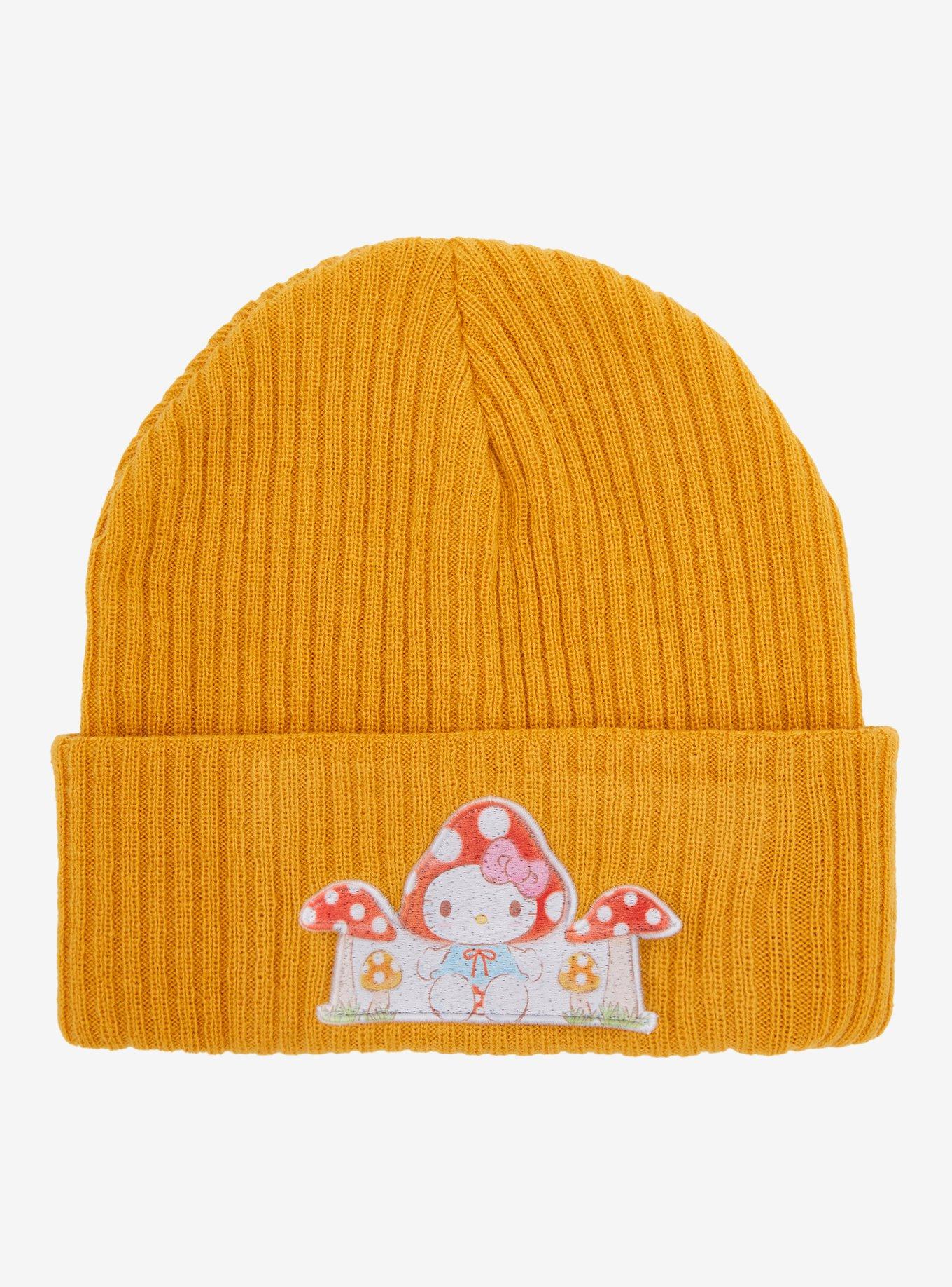 Hello Kitty Mushroom Ribbed Beanie, , hi-res