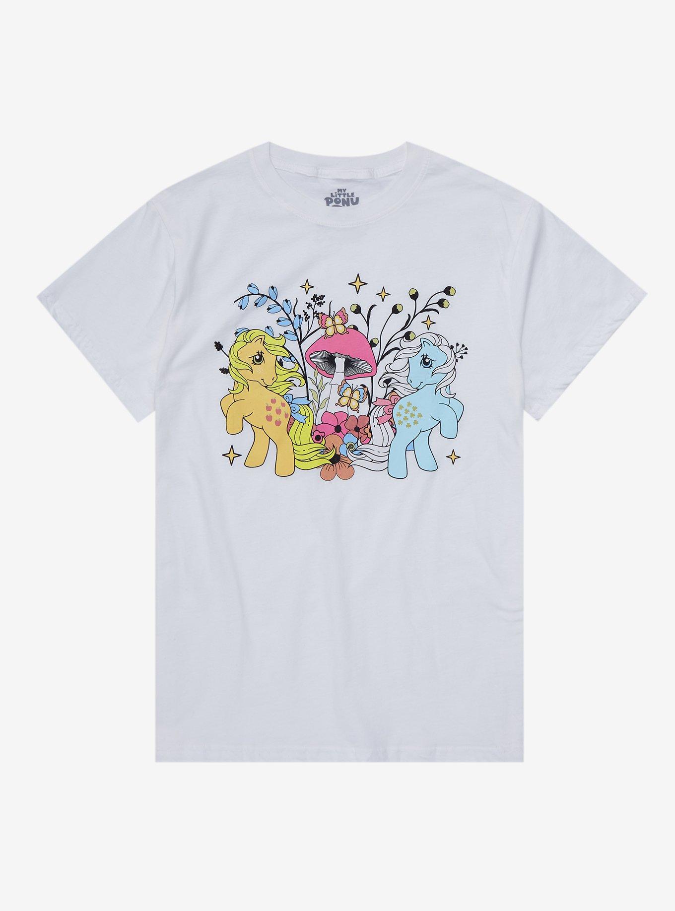 My Little Pony Mushrooms and Flowers Boyfriend Fit Girls T-Shirt, MULTI, hi-res