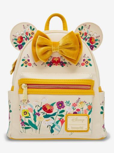disney's minnie mouse floral print mini backpack Loungefly Disney Rock the Dots  Circle Of Hope Boutique 9 W x 10 12 H x 4 34 DImportedMaterials Minnie Mouse Floral and Lace
