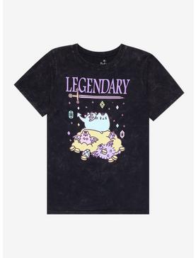 Plus Size Pusheen Legendary Dark Mineral Wash Boyfriend Fit Girls T-Shirt, , hi-res