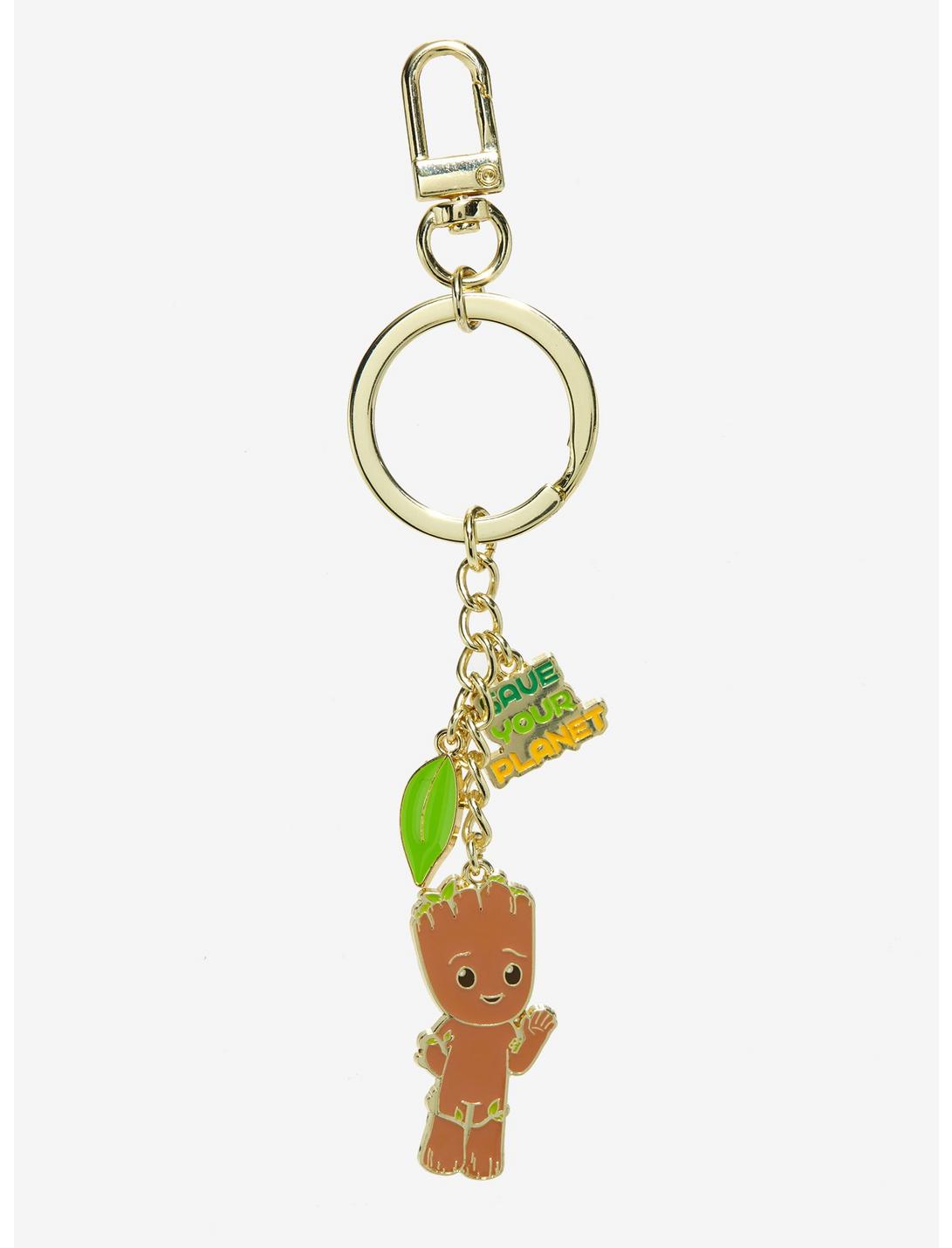Marvel I Am Groot Groot Save the Planet Multi-Charm Keychain - BoxLunch Exclusive, , hi-res
