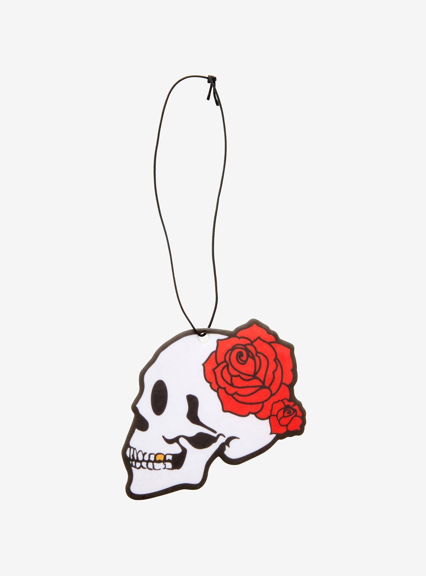 Red Flower Skull Air Freshener, , hi-res