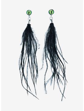 Thorn & Fable Dragon Eye Feather Earrings, , hi-res