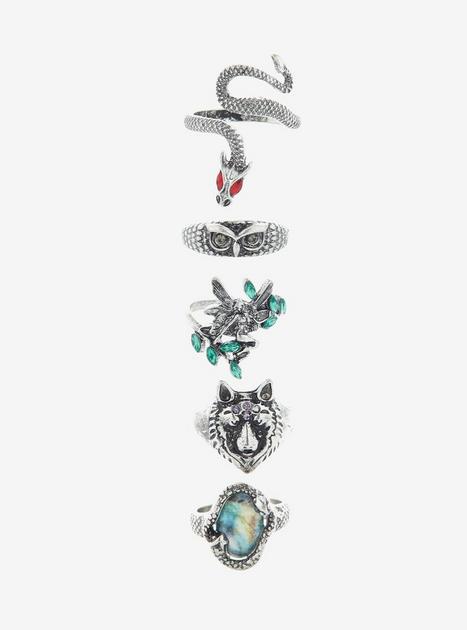 Animal Gem Ring Set | Hot Topic