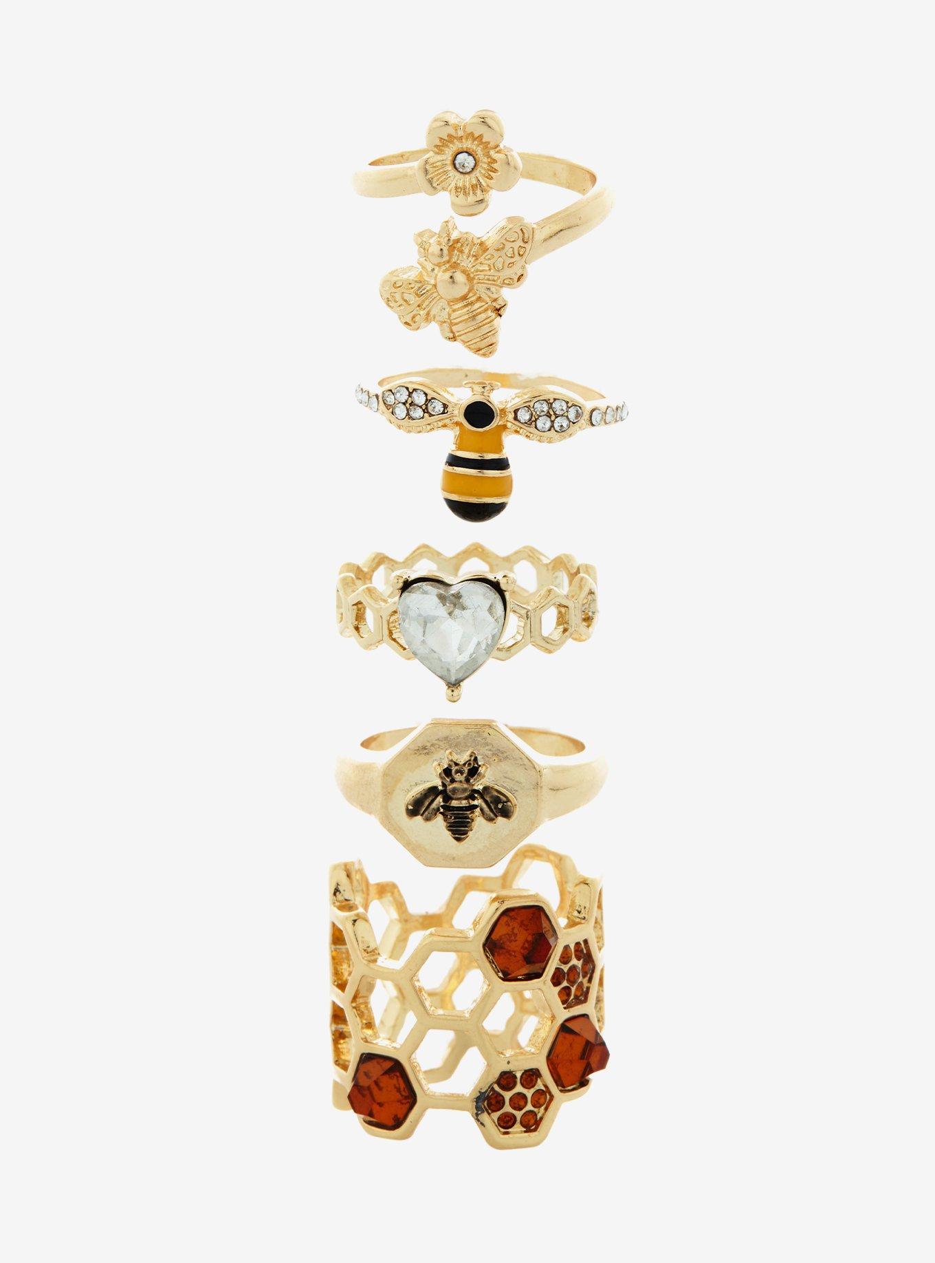 Gold Honeybee Ring Set, , hi-res