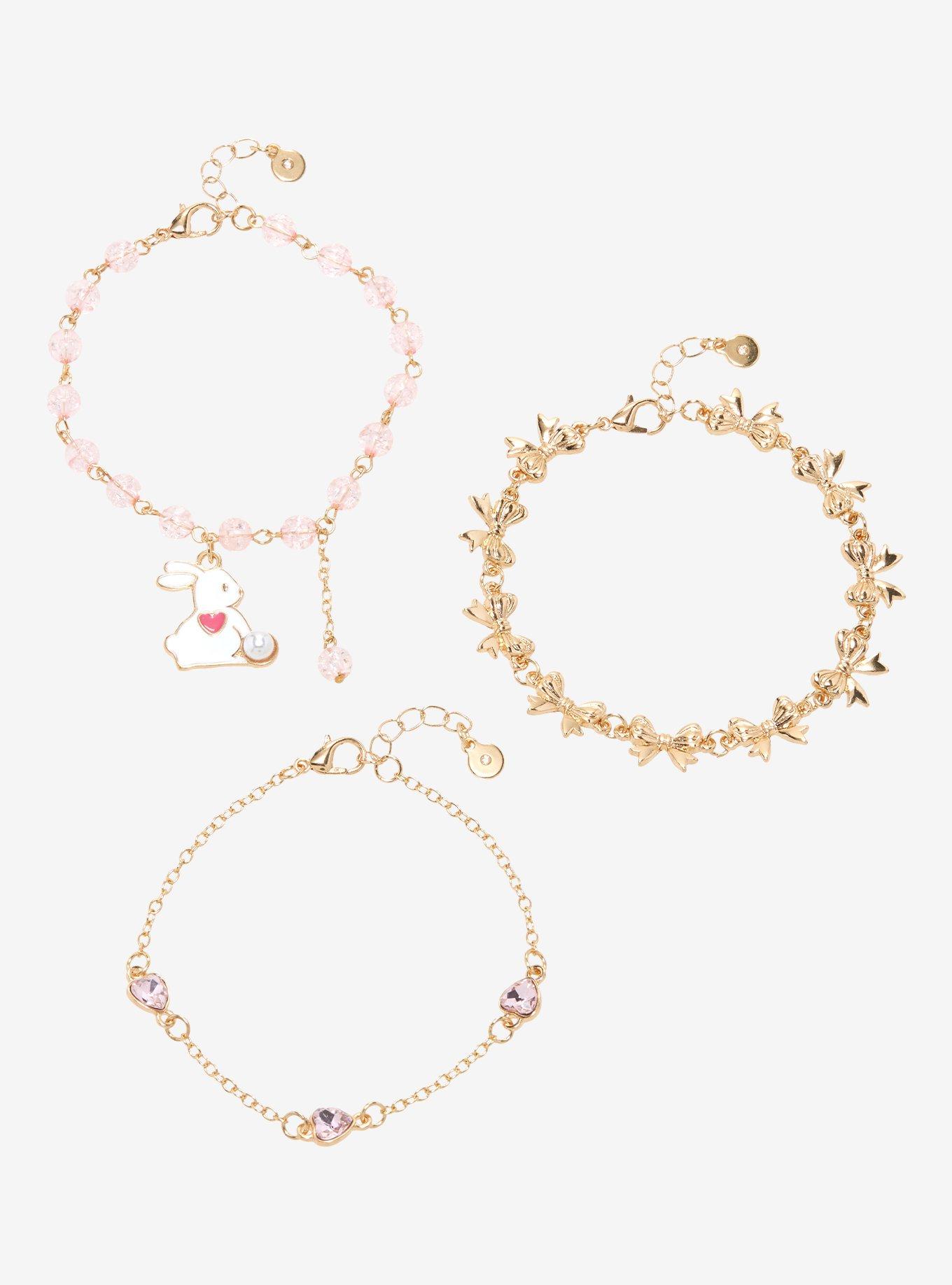 Bunny Sakura Bow Bracelet Set, , hi-res
