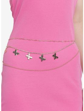 Gold Butterfly Jeweled Belly Chain, , hi-res