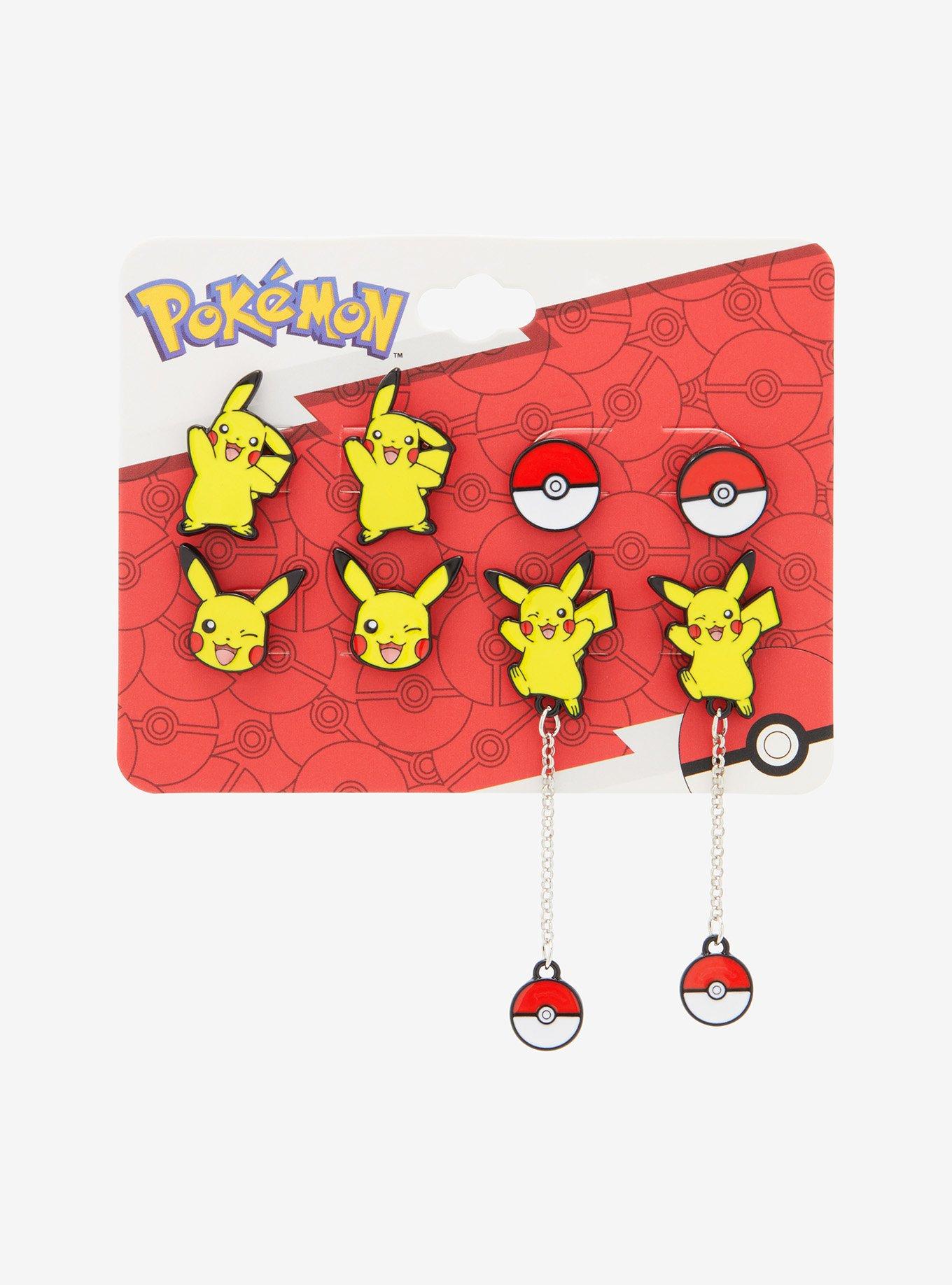 Pokemon Pikachu Poke Ball Earring Set, , hi-res