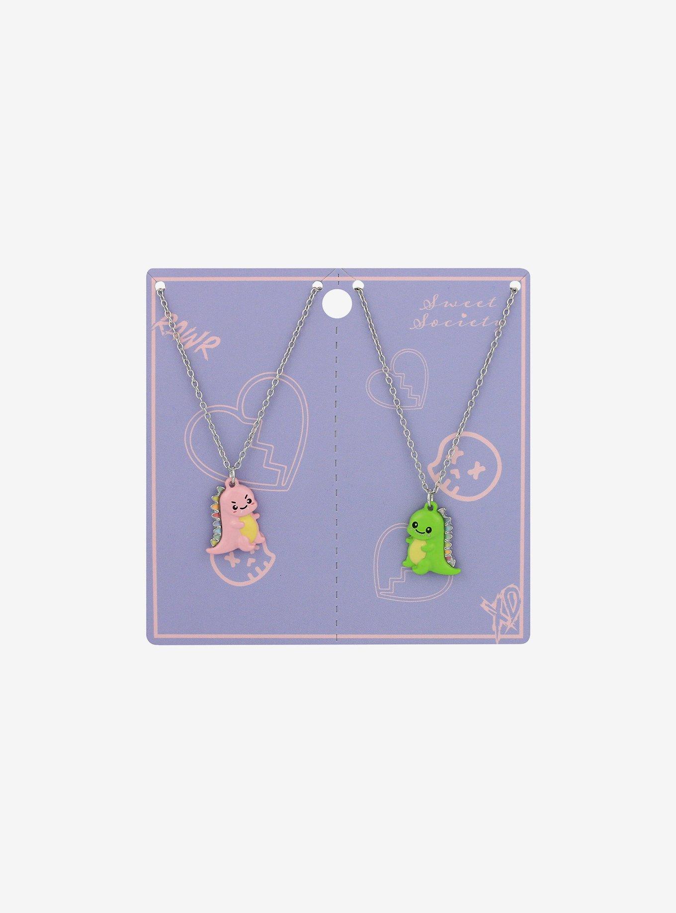 Sweet Society Pastel Dinosaur Best Friend Necklace Set, , hi-res