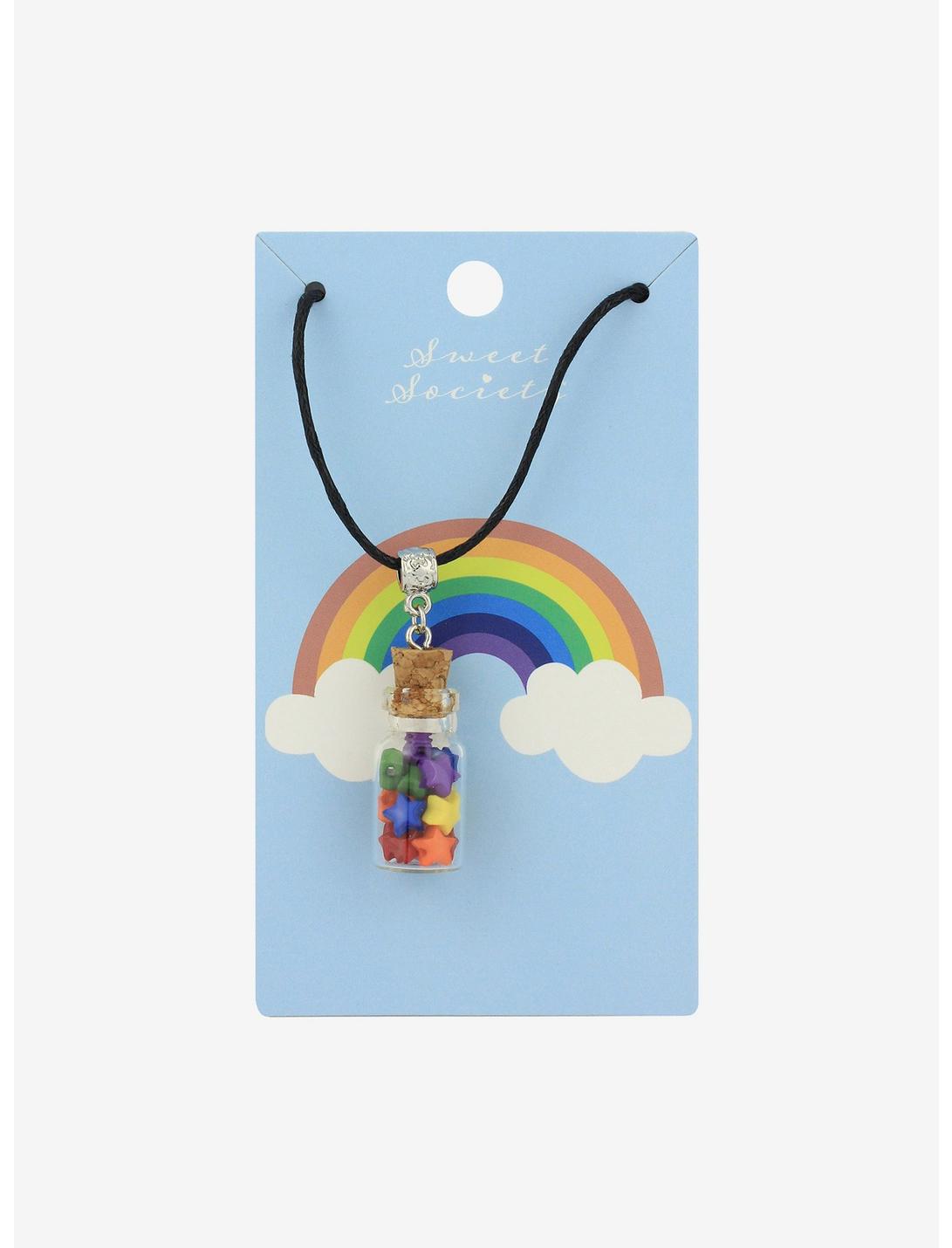 Sweet Society Rainbow Star Bottle Necklace, , hi-res