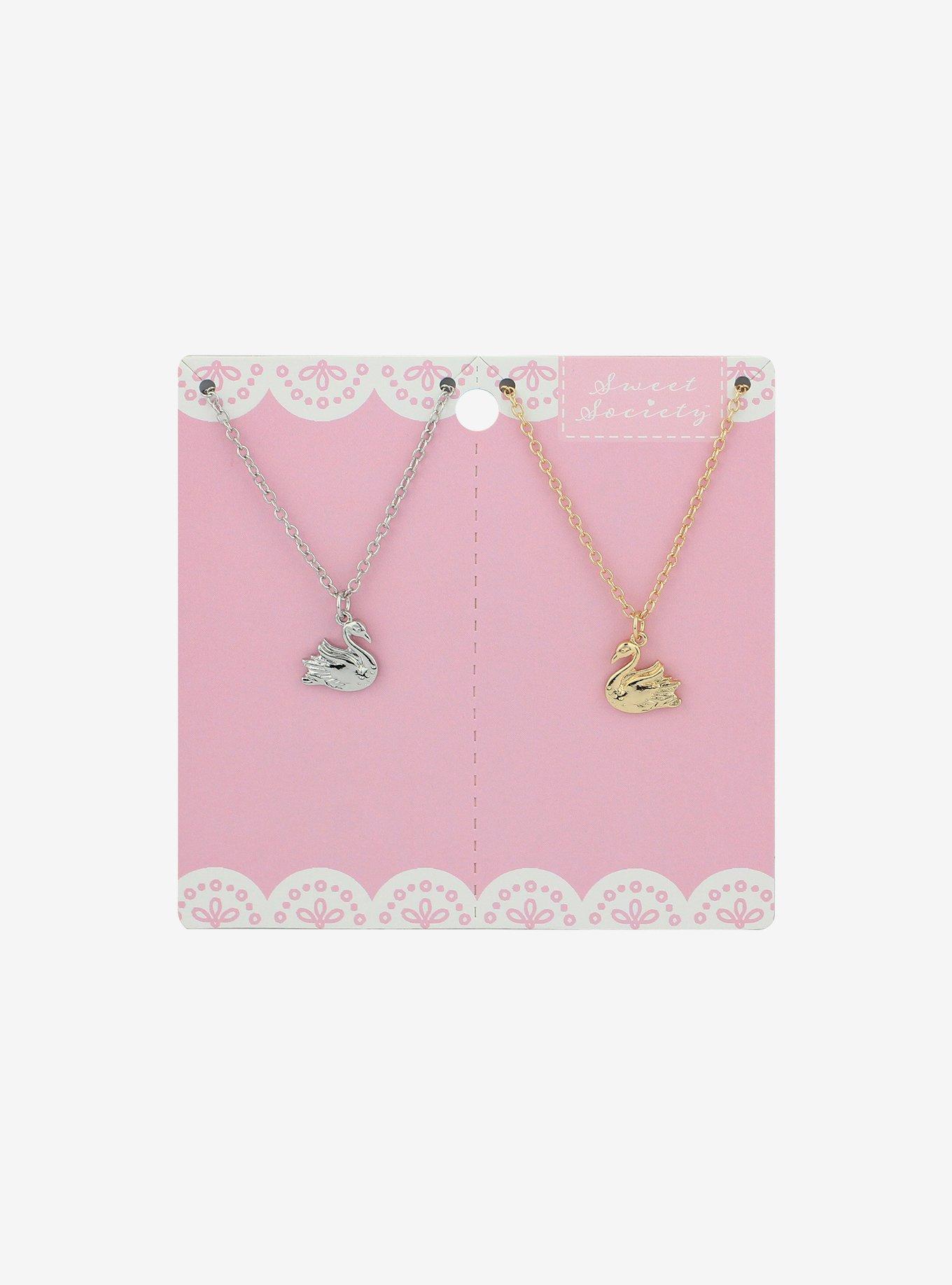 Sweet Society Swan Best Friend Necklace Set, , hi-res