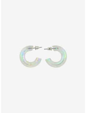 Cosmic Aura Holographic Hoop Earrings, , hi-res