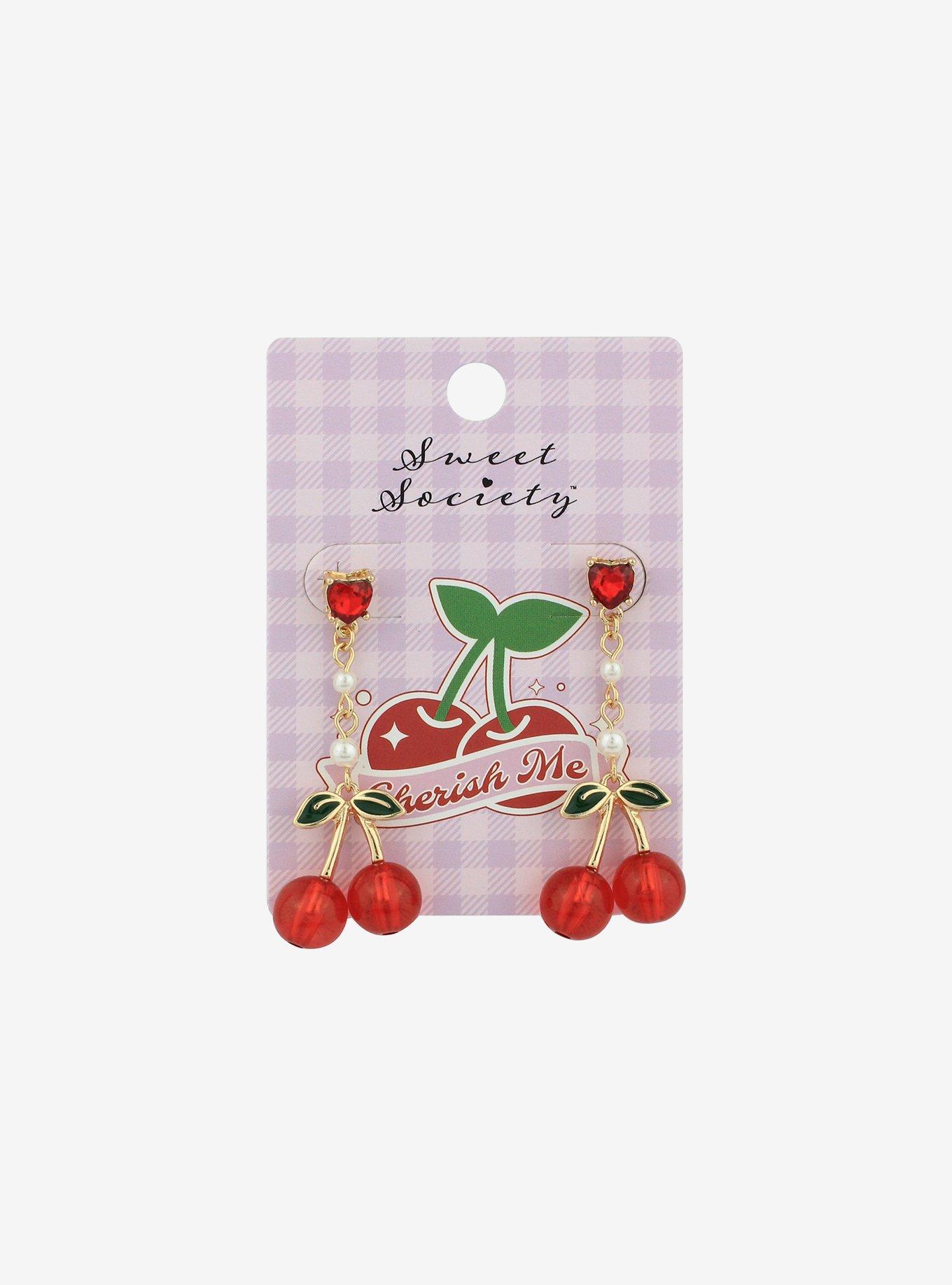 Sweet Society Cherry Drop Earrings Hot Topic
