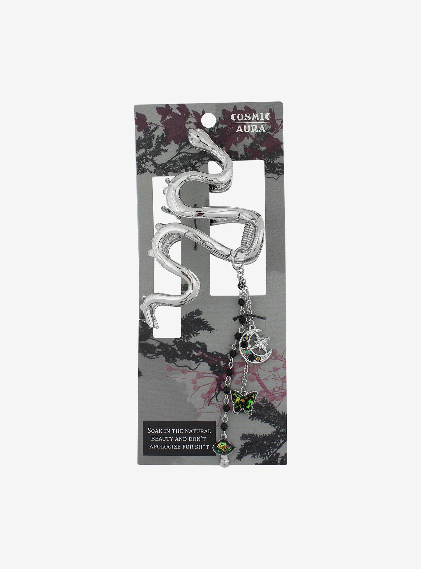 Cosmic Aura Snake Charm Claw Hair Clip, , hi-res