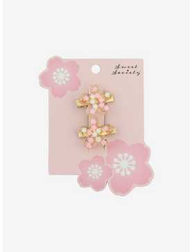 Sweet Society Sakura Dried Flower Hair Clip Set, , hi-res