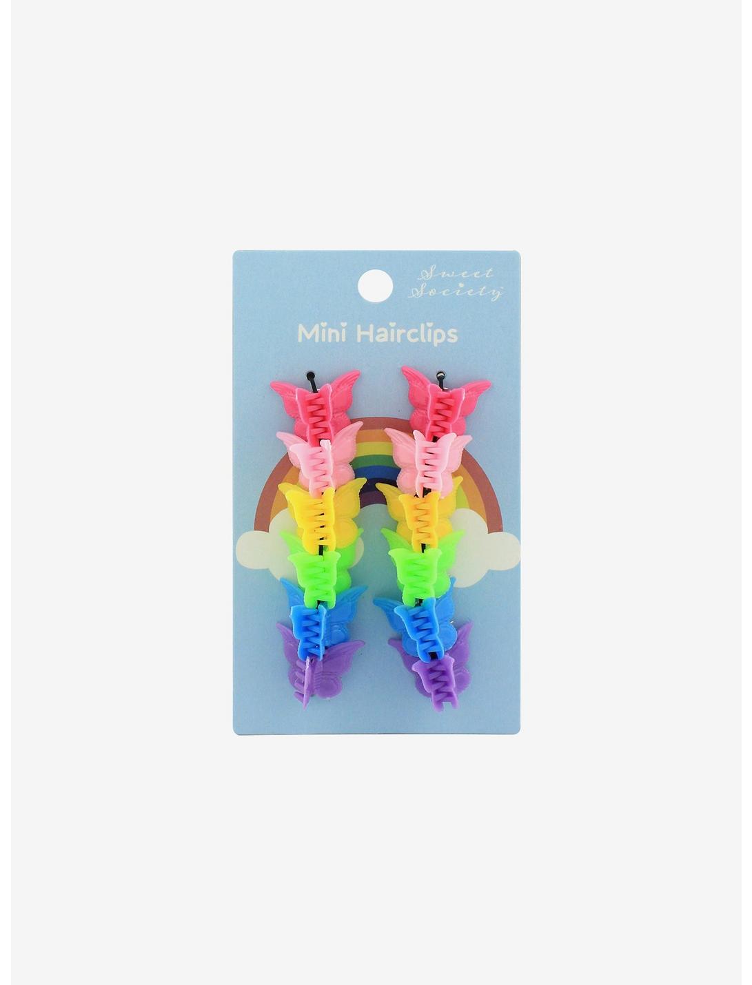 Sweet Society Rainbow Butterfly Hair Clip Set, , hi-res