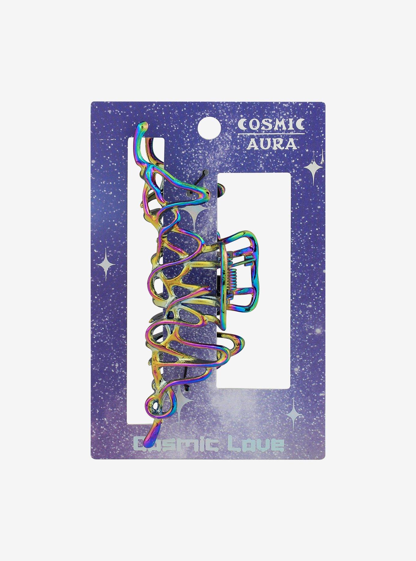 Cosmic Aura Anodized Wavy Claw Hair Clip, , hi-res