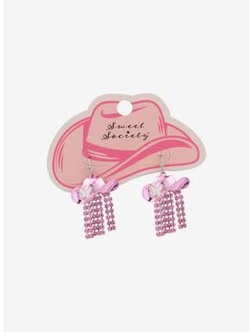 Sweet Society Pink Cowboy Hat Drop Earrings, , hi-res