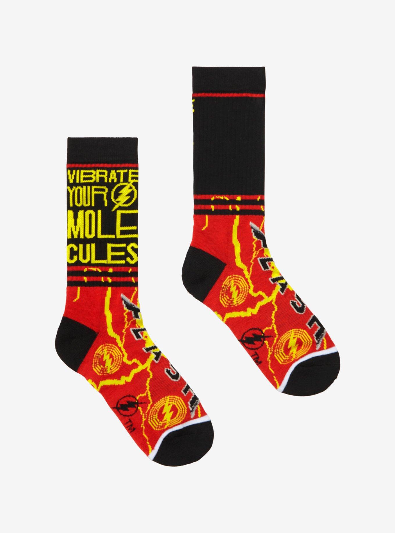 DC Comics The Flash Vibrate Molecules Crew Socks, , hi-res