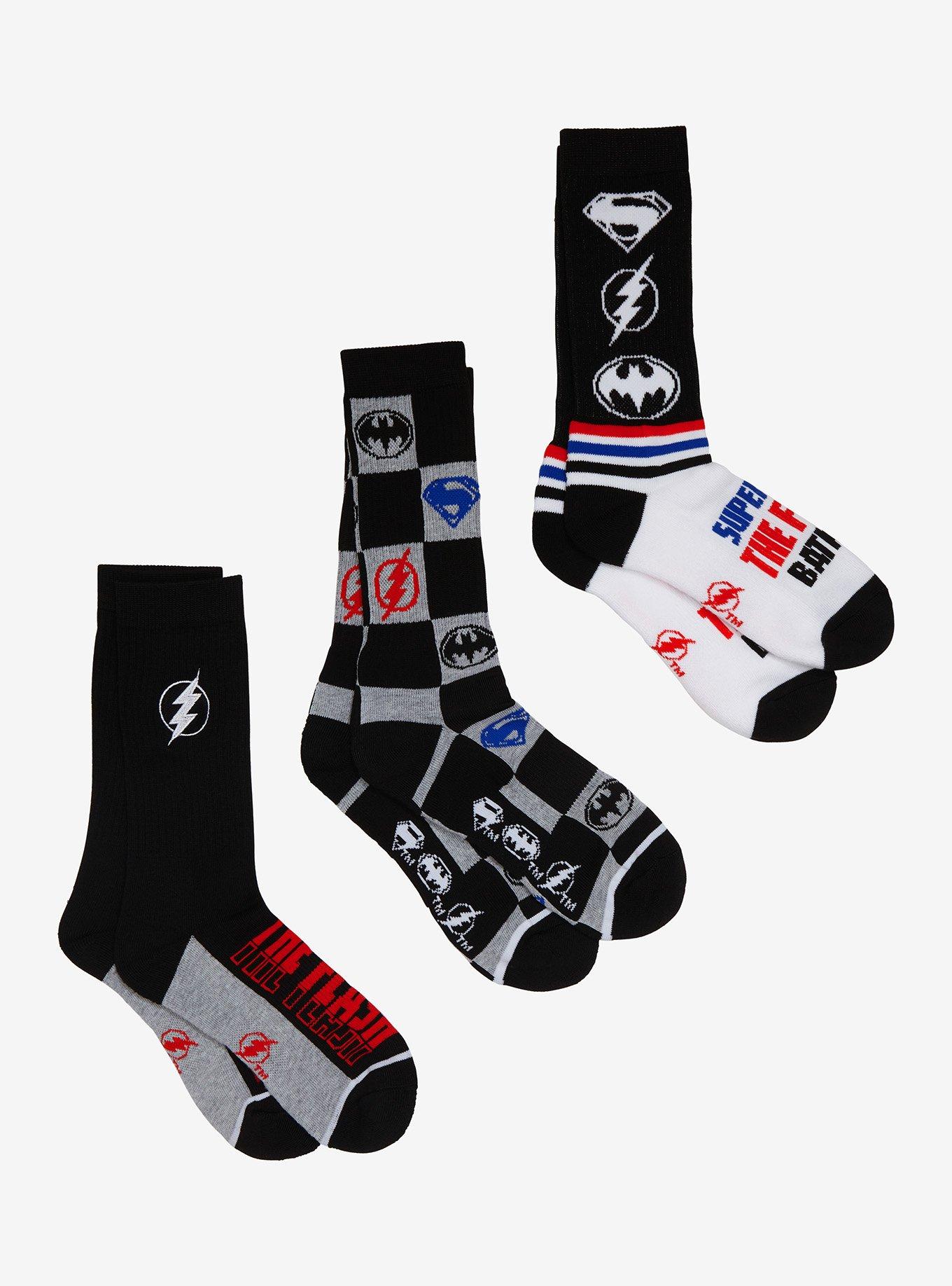 DC Comics The Flash Heroes Icons Crew Socks 3 Pair, , hi-res