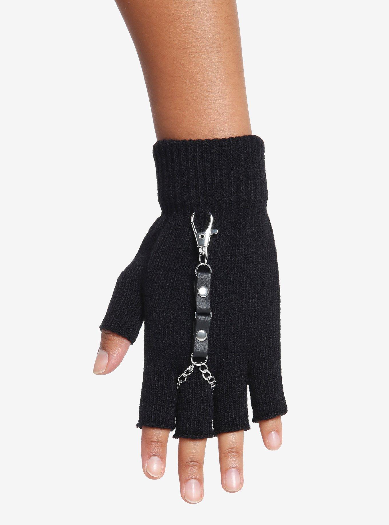 Chain Link Hardware Fingerless Gloves, , hi-res