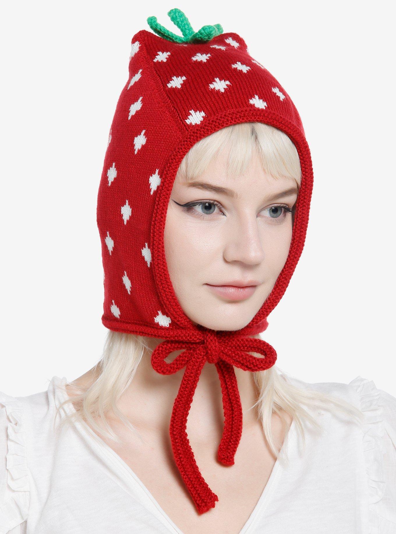 Strawberry Crochet Bonnet, , hi-res
