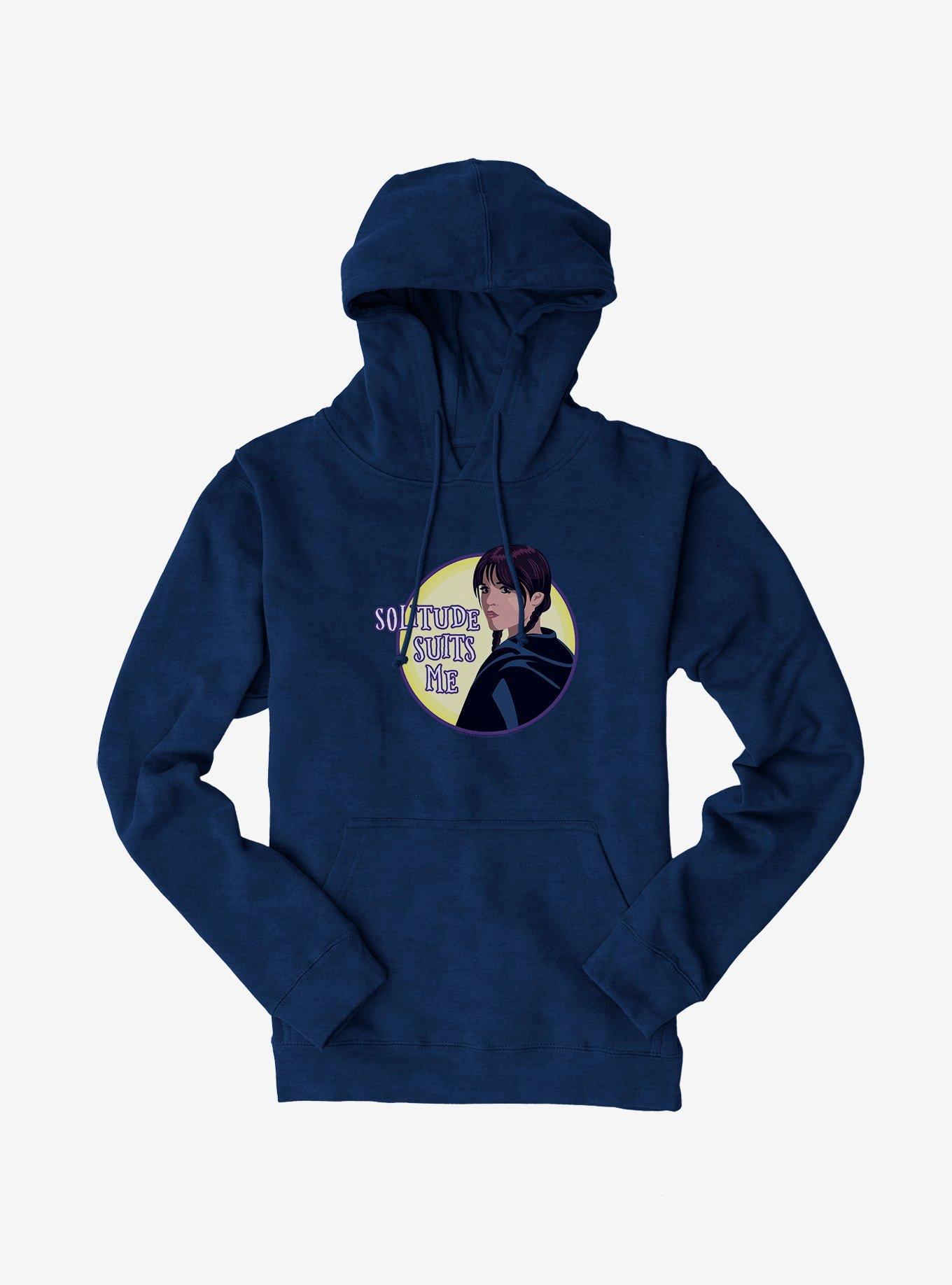Wednesday Solitude Suits Me Hoodie, , hi-res