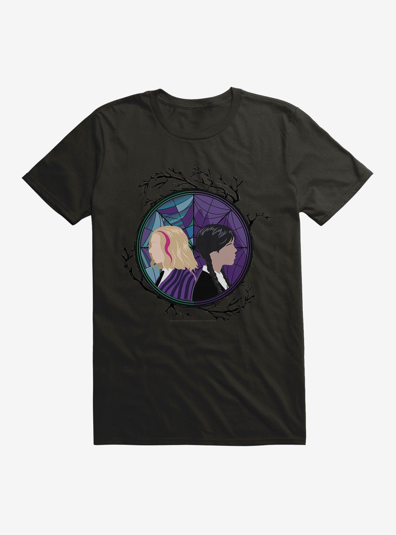 Wednesday Enid And Wednesday Portrait T-Shirt, BLACK, hi-res