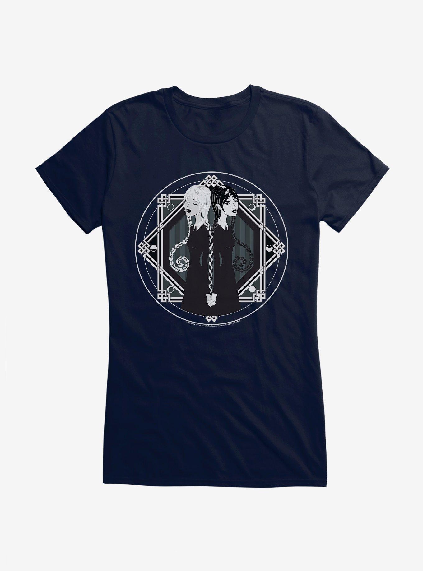 Wednesday TV Series Goody And Wednesday Addams Girls T-Shirt, NAVY, hi-res