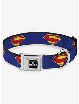 DC League Of Super-Pets Superman Shield Logo Seatbelt Buckle Dog Collar, , hi-res