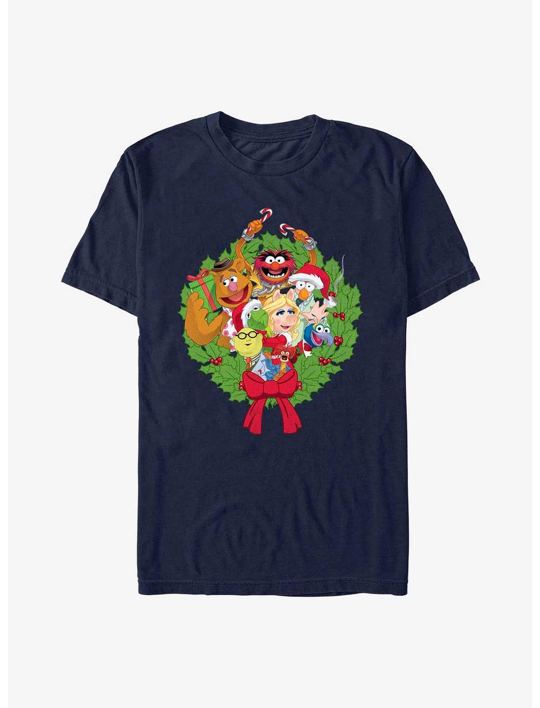 Disney The Muppets Holiday Wreath T-Shirt, NAVY, hi-res