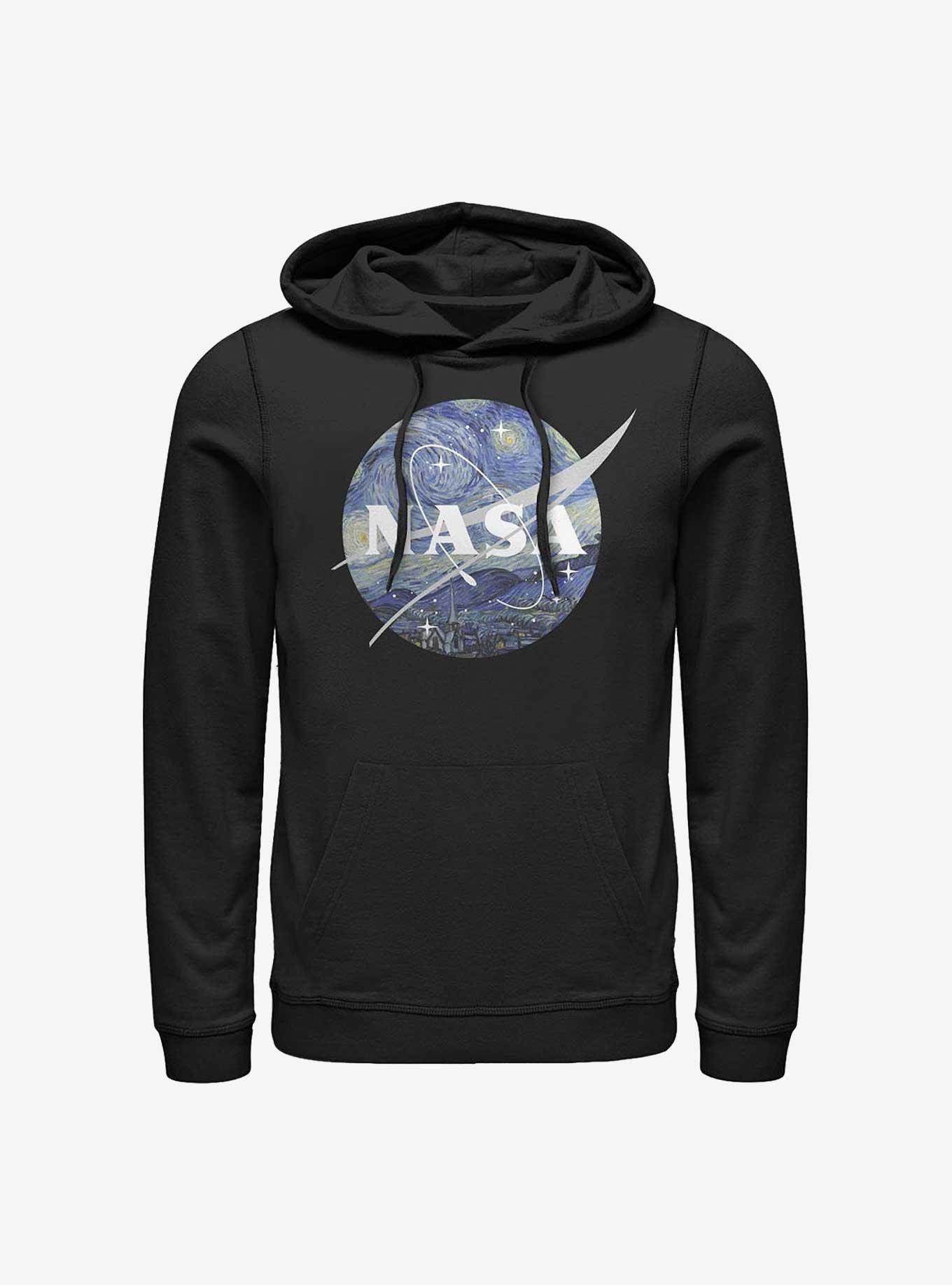 NASA Starry Logo Hoodie, BLACK, hi-res