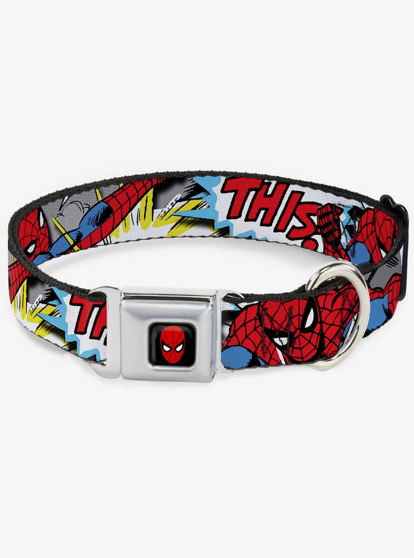 Marvel Spider-Man Action Verbiage Seatbelt Buckle Dog Collar, , hi-res