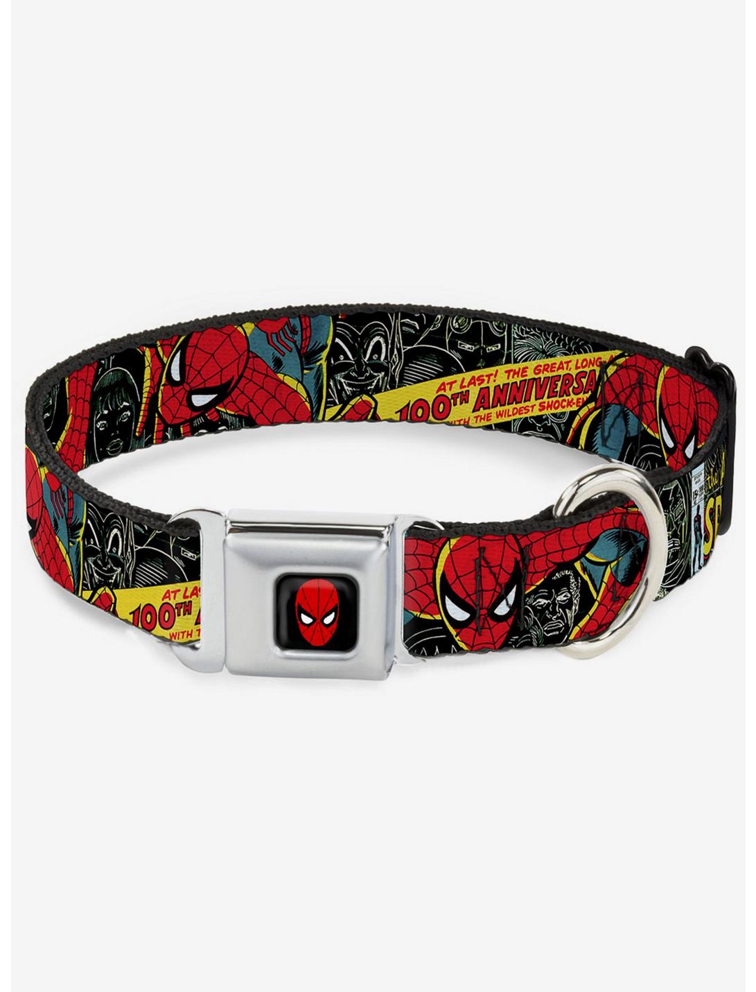 Marvel The Amazing Spider-Man 100Th Anniversary Cover Seatbelt Buckle Dog Collar, MULTI, hi-res