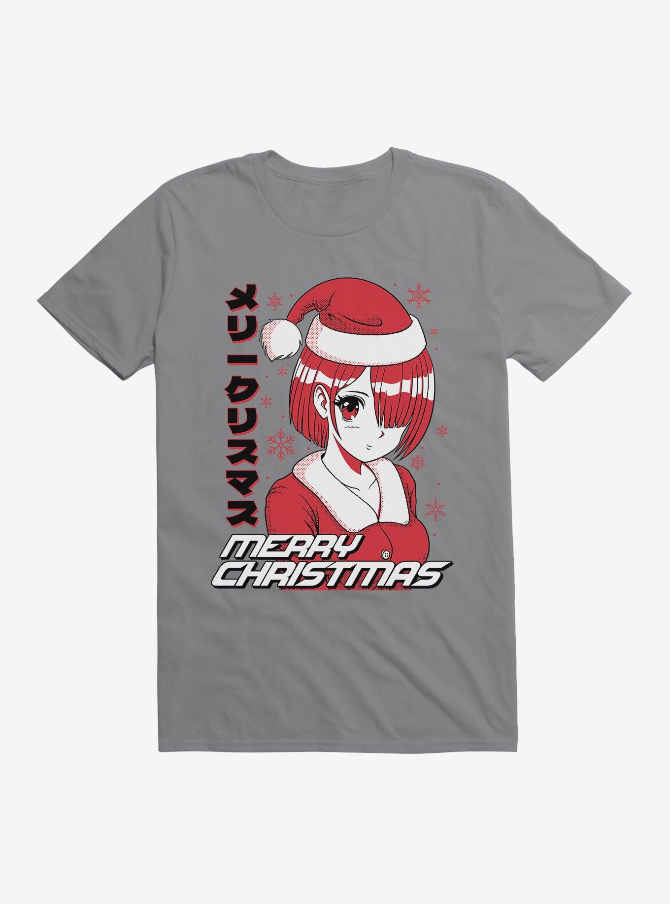 Christmas Anime Merry Christmas T-Shirt, STORM GREY, hi-res