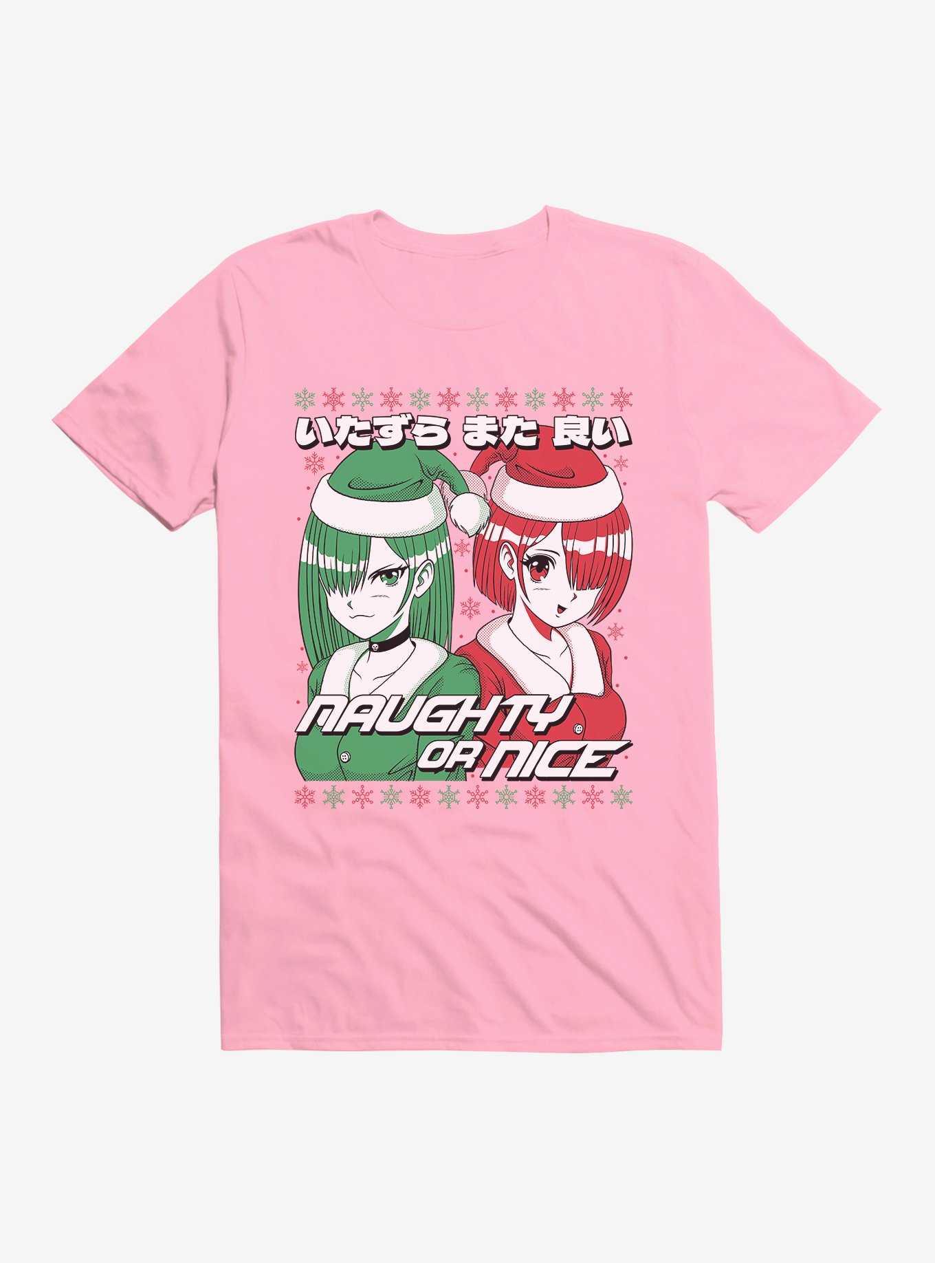 Christmas Anime Naughty Or Nice T-Shirt, , hi-res