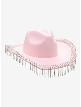Pastel Pink Rhinestone Fringe Cowboy Hat, , hi-res
