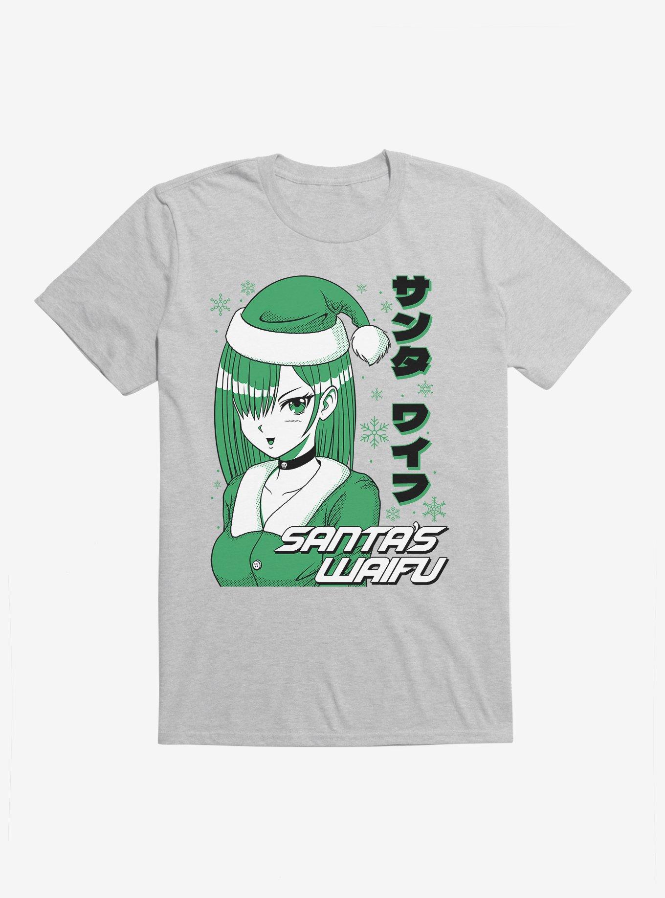 Christmas Anime Santa's Waifu T-Shirt, , hi-res