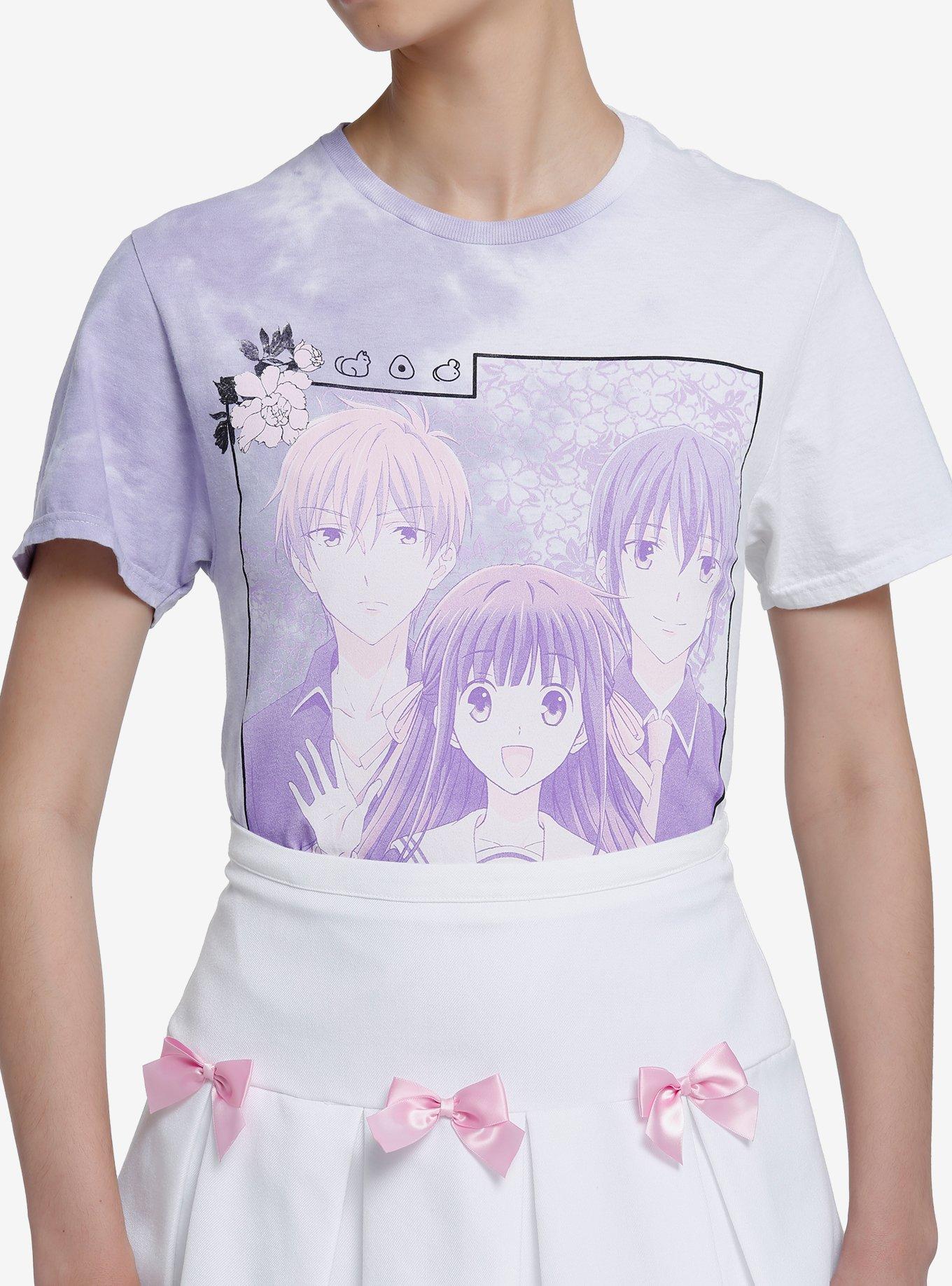 Fruits Basket Trio Lavender Tie-Dye Boyfriend Fit Girls T-Shirt, MULTI, hi-res