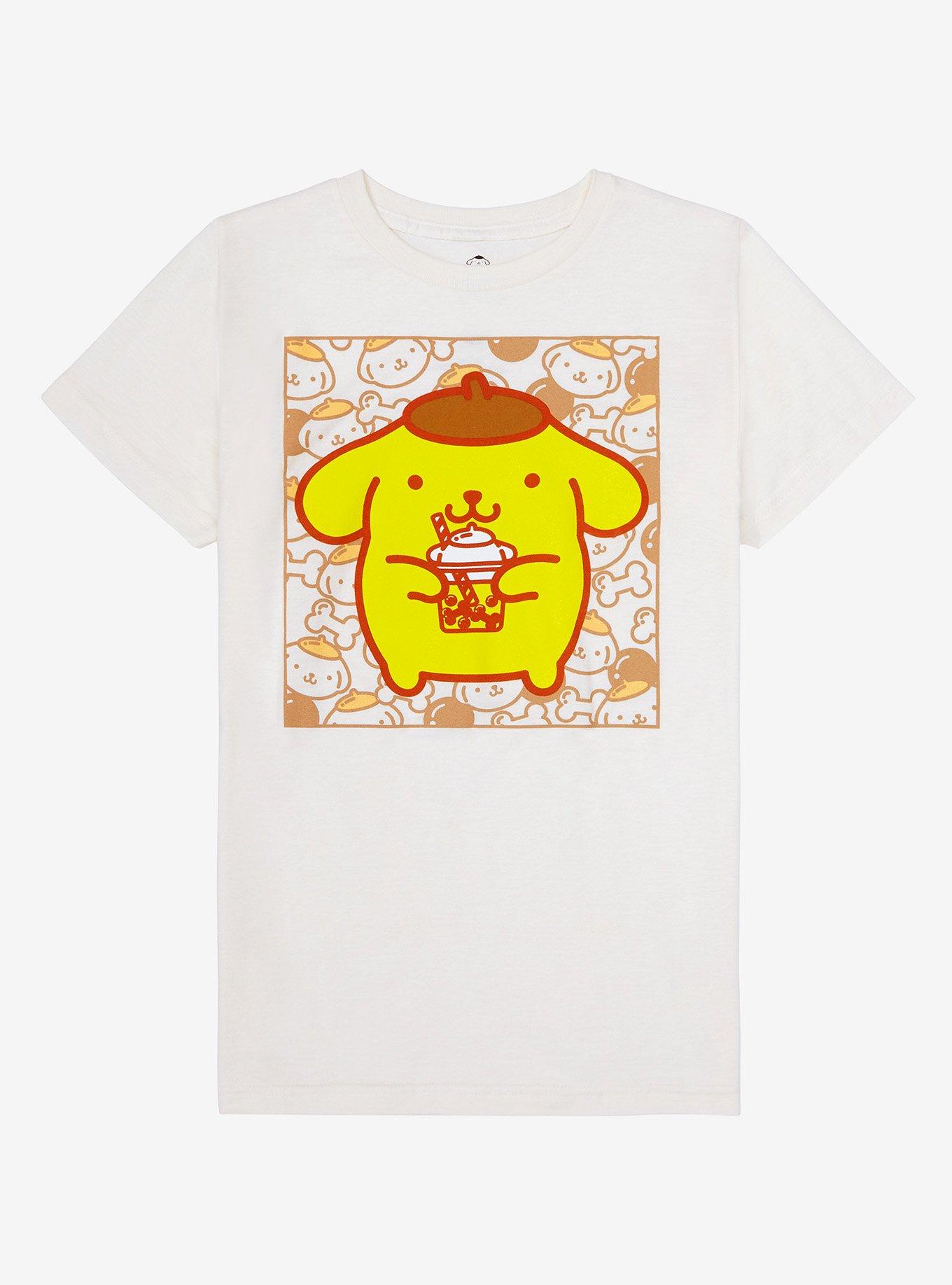 Pompompurin Boba Boyfriend Fit Girls T-Shirt, MULTI, hi-res