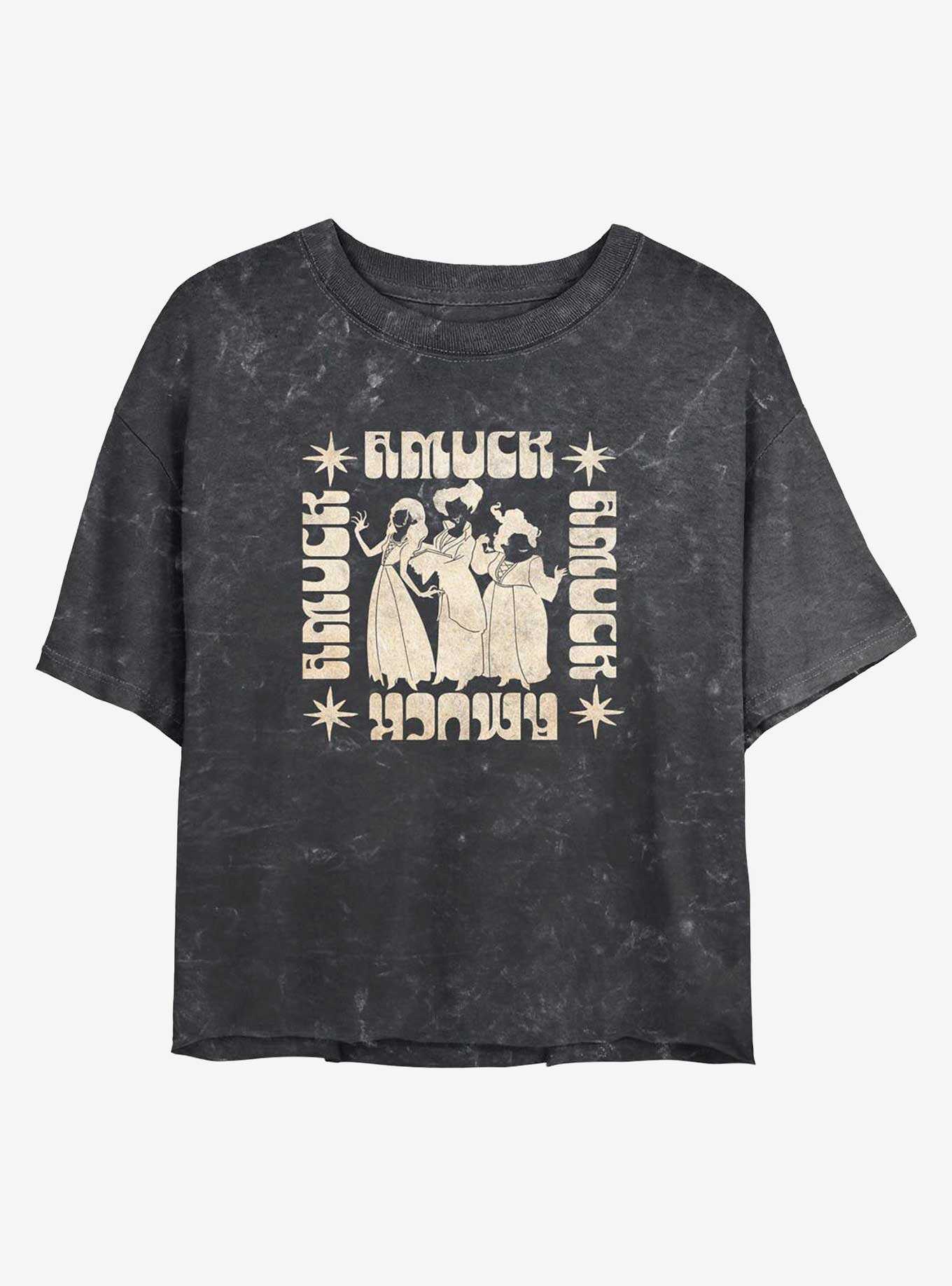 Disney Hocus Pocus Amuck Mineral Wash Womens Crop T-Shirt, , hi-res