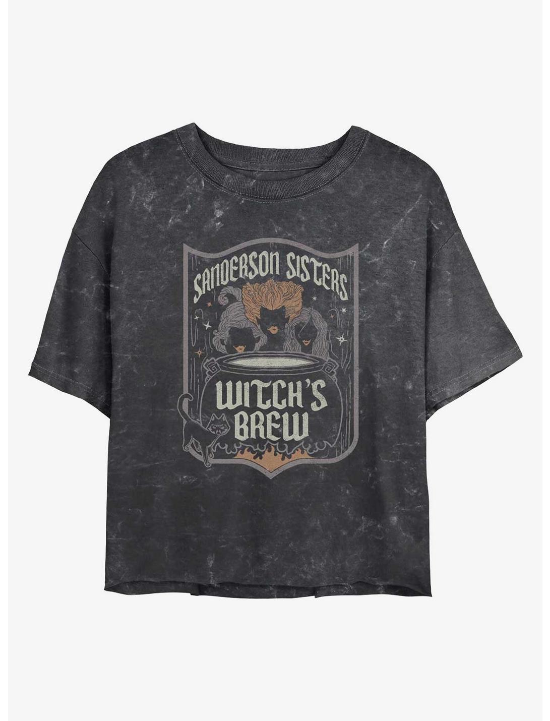 Disney Hocus Pocus Witch's Brew Mineral Wash Womens Crop T-Shirt, BLACK, hi-res